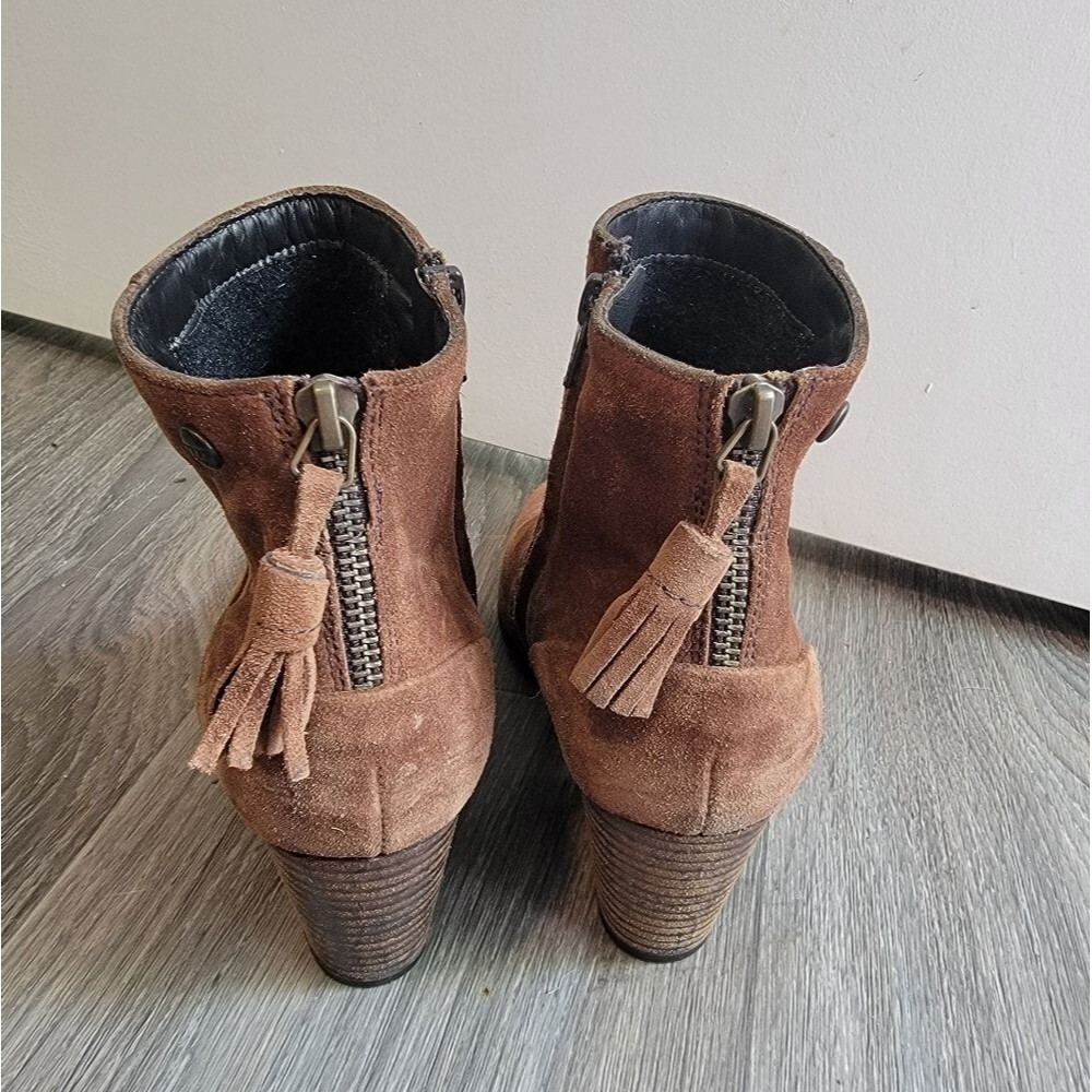 Paul Green Jada Water Resistant Ankle Boot Brown Sude Leather - Picture 3 of 7